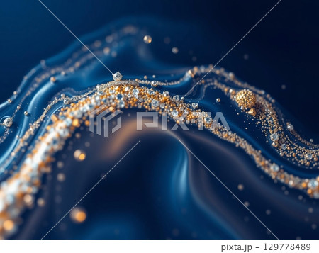Golden and Diamond Flow: Abstract Luxury Swirl 129778489