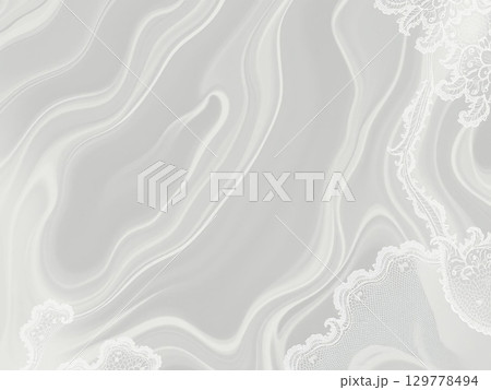 Elegant Marble and Lace Abstract Background, Soft Neutral Tones 129778494