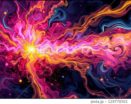 Cosmic Nebula Dance: A Vibrant, Ethereal, and Intense Display 129778501