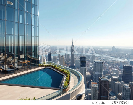 Luxury Skyline Oasis: A Panoramic New York View 129778502