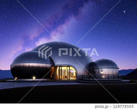 Spectacular Observatory Under a Starry Galactic Night 129778503