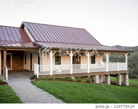 Rustic Mountain Retreat: A Charming Country Home Design 129778524