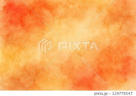 水彩風の背景(オレンジ) 水彩風の背景(オレンジ) 129778547