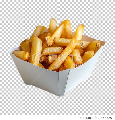 Crispy Golden French Fries A Perfect Snack On Transparent Background 129778720