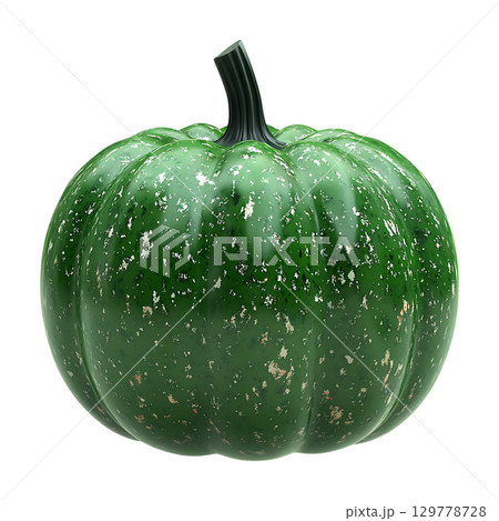 Green Speckled Pumpkin Autumn Decor Fall Harvest Thanksgiving Element On Transparent Background 129778728