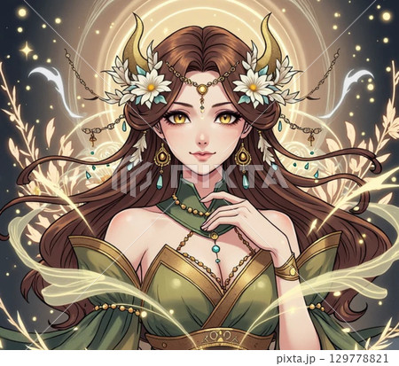 12星座　牡牛座をイメージ化した女の子 129778821