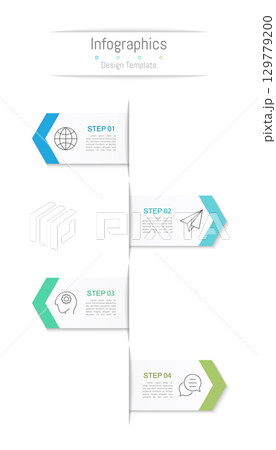 Infographic 4 options design elements for your business data. Vector Illustration. 129779200