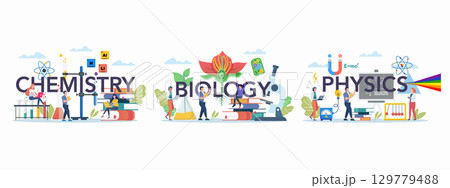 Science lab and school class with science elements. 129779488