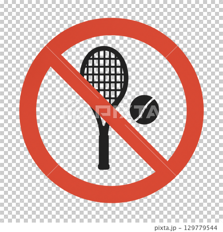 テニス禁止のアイコンです。 129779544