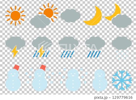 天気のアイコンイラストセット 129779616