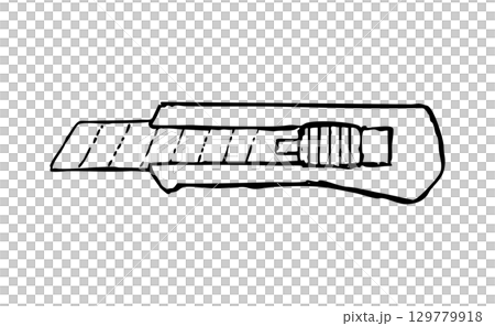 刀具和刀片的手繪插圖 129779918