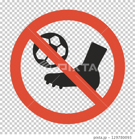 サッカー禁止のシンプルなアイコンです。 129780093