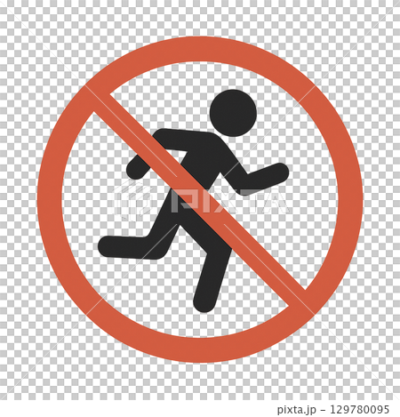 走るの禁止のシンプルなアイコンです。 129780095