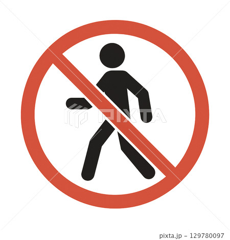 進入禁止のシンプルなアイコンです。 進入禁止のシンプルなアイコンです。 129780097