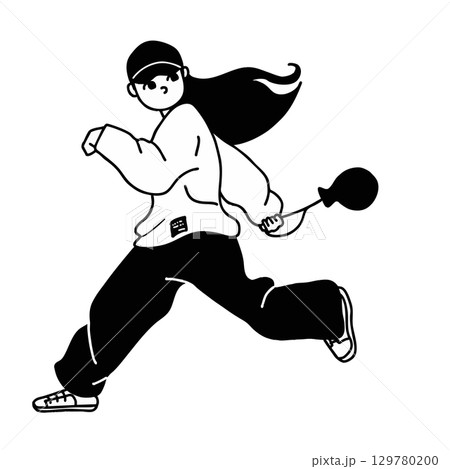 ファッション　女性　オシャレ　スポーティー　ベクター 129780200