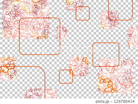 Orange hand drawn doodle square geometric pattern background Orange hand drawn doodle square geometric pattern background 129780414