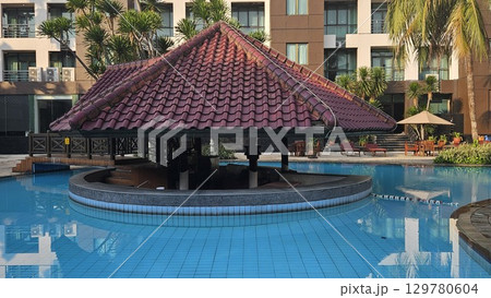 swimming pool with stair at hotel 129780604