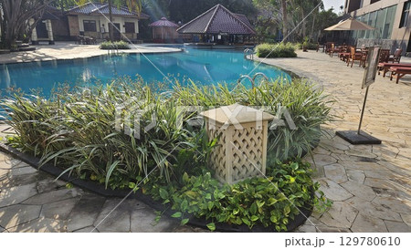 swimming pool with stair at hotel 129780610