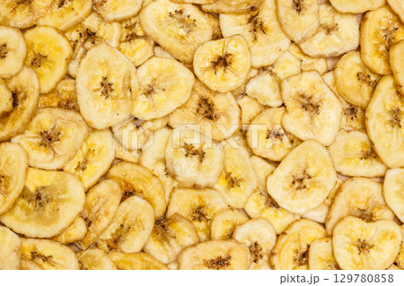 Banana chips for background Banana chips for background 129780858