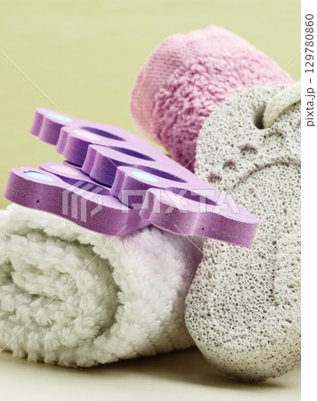 Pedicure accessories set tools closeup Pedicure accessories set tools closeup 129780860