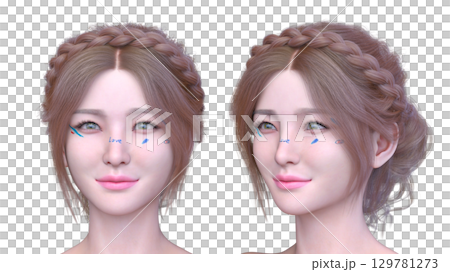 女人的臉的特寫 女人的臉的特寫 129781273