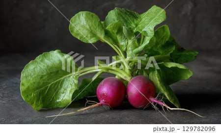 Two fresh radishes 129782096
