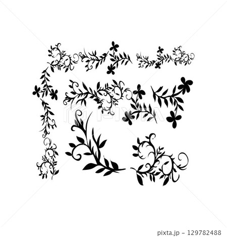 flower, botany, flower pattern loral, leaves, and flower collection vector design illustration  129782488