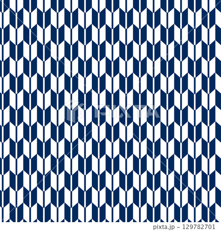 日本の伝統的な紋様素材。矢絣紋のシームレスな和風デザイン素材。 129782701