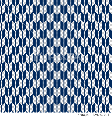 日本の伝統的な紋様素材。矢絣紋のシームレスな和風デザイン素材。 129782701