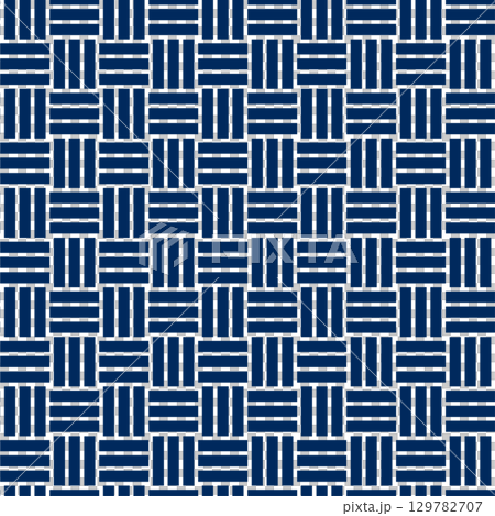 Traditional Japanese pattern material. Seamless Japanese design material with a sankuzushi pattern. 129782707