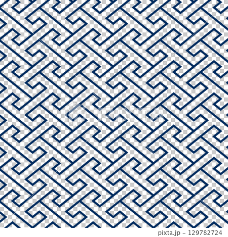 日本の伝統的な紋様素材。工字繋ぎのシームレスな和風デザイン素材。 129782724