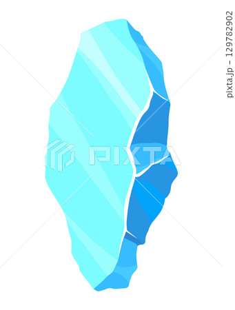 Crystal of ice, iceberg broken piece of ice, icicle, cold frozen block ice mountain, winter landscape for game design cartoon vector illustration Crystal of ice, iceberg broken piece of ice, icicle, cold frozen block ice mountain, winter landscape for game design cartoon vector illustration 129782902