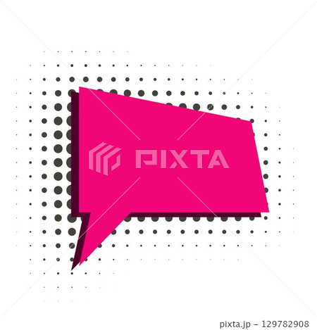 Bright pink dialog box in halftone style 129782908