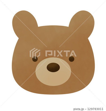 かわいいクマの顔のアイコンイラスト 129783011