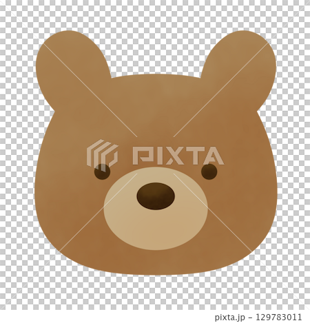 かわいいクマの顔のアイコンイラスト 129783011