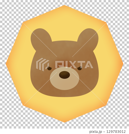 怒っている怖いクマの顔のアイコンイラスト 怒っている怖いクマの顔のアイコンイラスト 129783012