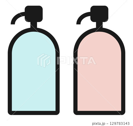 シャンプー＆リンスのアイコンイラスト 129783143