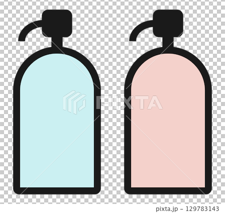 洗髮精和護髮素圖示說明 129783143