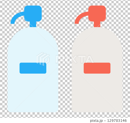 洗髮精和護髮素圖示說明 洗髮精和護髮素圖示說明 129783146