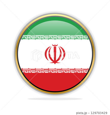 Button Flag Design Template Iran 129783429