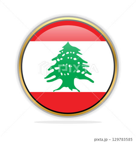 Button Flag Design Template Lebanon 129783585