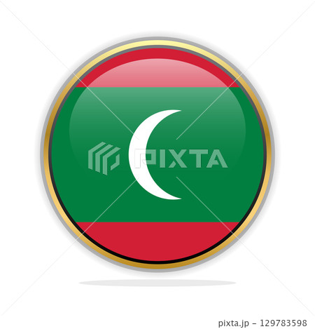 Button Flag Design Template Maldives 129783598