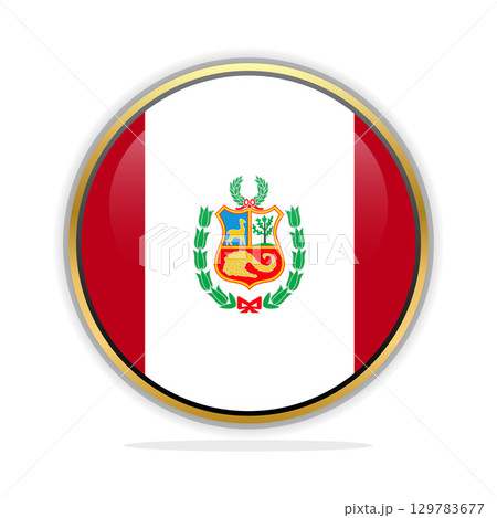 Button Flag Design Template Peru 129783677
