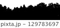 Tree line silhouette panorama on transparent background, 3d rendering cutout illustration 129783697