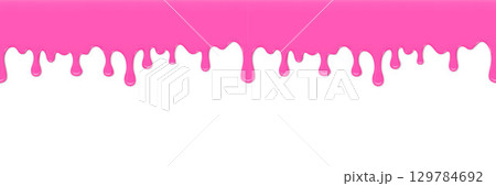 Pink Liquid Drips Down with White Background for Creative Designs 129784692