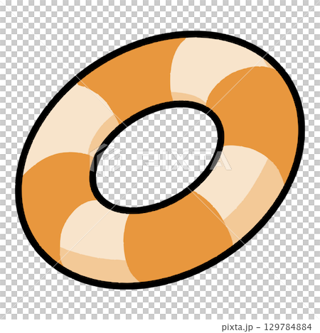 Simple striped swim ring, orange 129784884