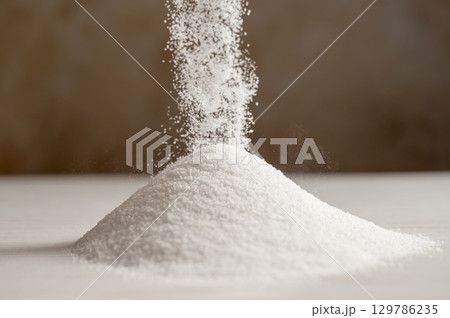 Heap of sweetener. Sugar alternative, food and nutrition 129786235