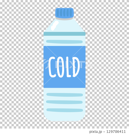冷たい飲み物　ペットボトル　イラスト 129786411