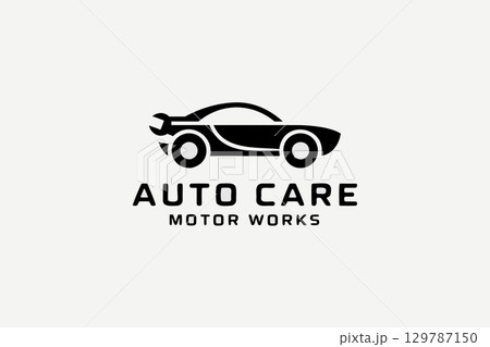 Auto care motor works logo emblem, automotive service and repair badge design, vector illustration 129787150
