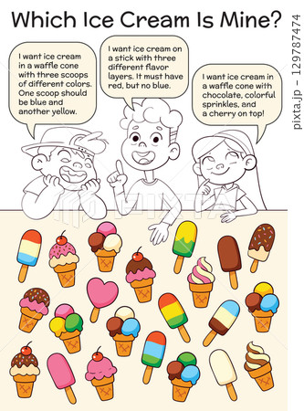 Fun logic game for kids. Find the Match. Spot it. Fun logic game for kids. Find the Match. Spot it. 129787474